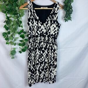 Ann Taylor Loft cinch waist patterned dress XS